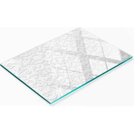 Planche décorative multifonctionnelle pour cuisine, ornements en verre trempé, 80 x 52 cm (1/5)