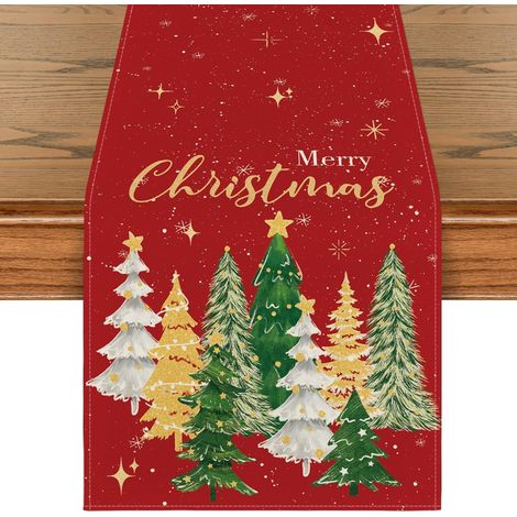 Nappe De Table De Noël - 33 X 122 Cm - Décoration De Table Pour Cuisine Salle À Manger Fête Familiale