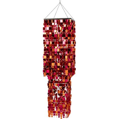 Abat-Jour Suspension Sequins "Dagmar" 180cm Rose (1/5)