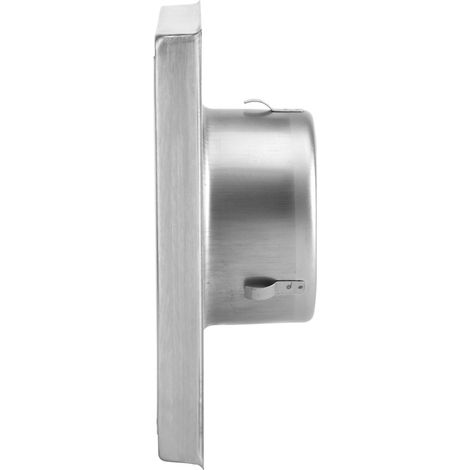 Bouche d'aération murale carrée 95mm en inox, sortie d'extracteur pour sèche-linge, grille de ventilation acier inoxydable. (1/5)