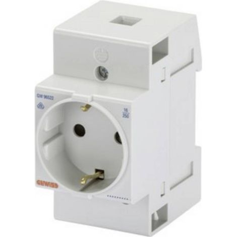 Gewiss PRESA PER GUIDA DIN - STANDARD TEDESCO -2P+T 16A - 2,5 TE, GW96522 (1/2)