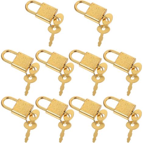 Coffre au trésor avec serrure Mini serrure Boîtes de rangement rectangulaires Plastique et métal Doré pour boîte de rangement 10 ensembles (1/5)