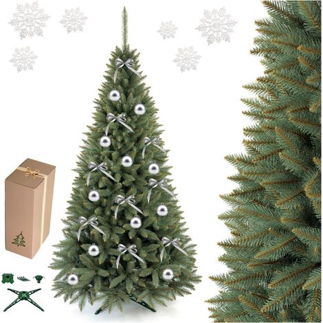 Albero di Natale, splendido abete argentato, denso e con pigne, 250 cm (1/5)