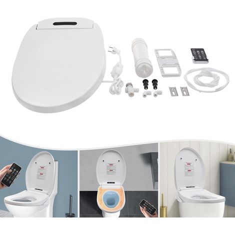 Siège de toilettes intelligent, siège de toilettes à jet d'eau électrique, avec couvercle, avec fonction chauffante, équipé d'un sèche-mains à air chaud.