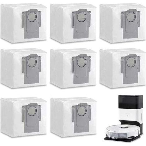 8 Sacs à Poussière Accessoires pour Xiaomi Roborock S7 MaxV Ultra / S7 Pro Ultra / Q7+ / Q7 Max+ / T8 / Q5+ Aspirateur Station, 3L Grande Capacité Roborock Sacs à Poussière Accessoires (1/4)
