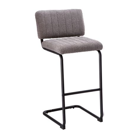 Sgabello da Bar Cucina Boucle Grigio Scuro con Schienale 45 x 54,5 x 105 cm (1/2)