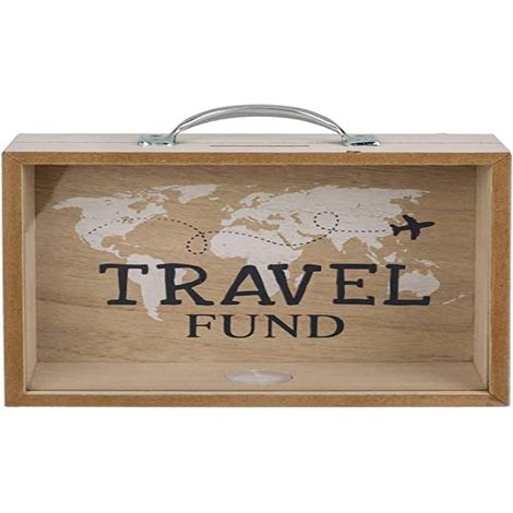 Out of the blue Accessorio Decorativo/Portavalori da Viaggio in Legno/Dimensioni: 21x16,5x7,5 cm