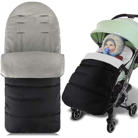 Sac de couchage bébé universel 3 en 1 pour poussette, tapis, chancelière, couverture, gigoteuse, imperméable, coupe-vent, froid, détachable (gris) (1/5)