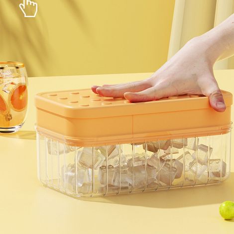 Mit der Silikon-Eiswürfelform können Sie Eis aufbewahren, Mini-Eiswürfel herstellen, Eiskugeln einfrieren und Eisformen kreieren. (Tetris 2-in-1 Orange) (1/5)