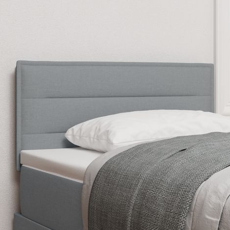 vidaXL LED Headboard Lines Design Light Grey 80 cm Fabric