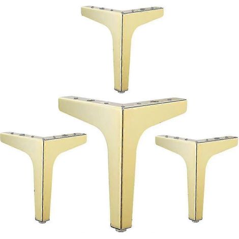 Pieds de canapé de style moderne avec embouts triangulaires en métal (noir, 10 cm) lot de 4 (d-583-a) dorés 13 cm (1/5)