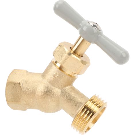 Robinet de jardin lave-mains en laiton filetage femelle G1/2in DN15 filetage mâle G3/4in DN20 raccord tuyau arrosage plomberie (1/5)