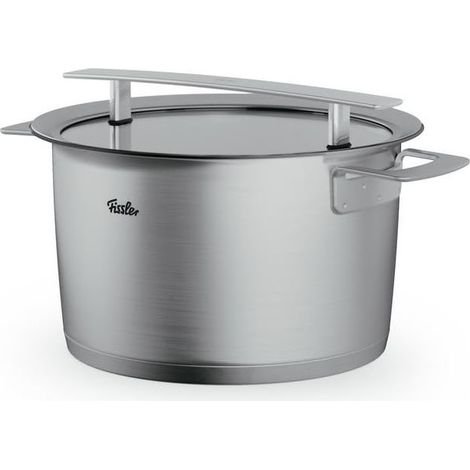 Fissler, Pentola Alta, 24 cm, 6.5 L, Acciaio Inox, Con Coperchio in Vetro
