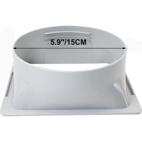 Raccord de tuyauterie pour climatiseur portable de 150 mm, type carré, compatible avec un tuyau flexible de 5,9 pouces de diamètre. (1/5)