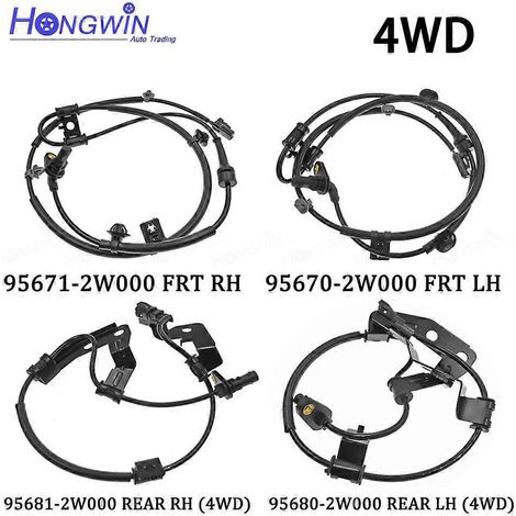 Capteur ABS de vitesse de roue arrière et avant 95680-2W000 95681-2W000 pour Hyundai Santa Fe Sport XL Kia Sorento 2.0L 2.4L 3.3L 2013-2019 4WD (4 pièces) (1/5)