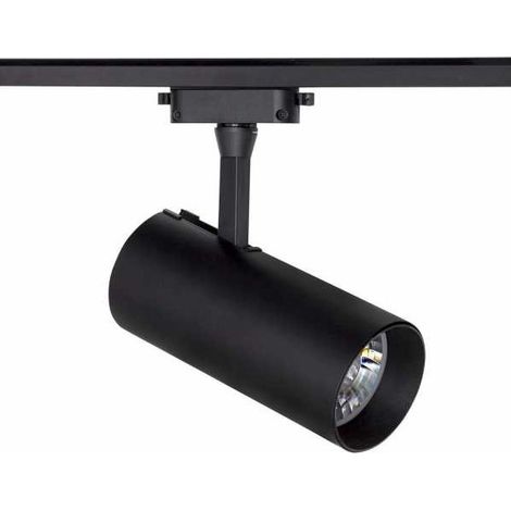 adonis faretto a binario (2 fili) 1x35w led 2200lm 2700k 24° l.8xw.8xh.24cm alluminio nero