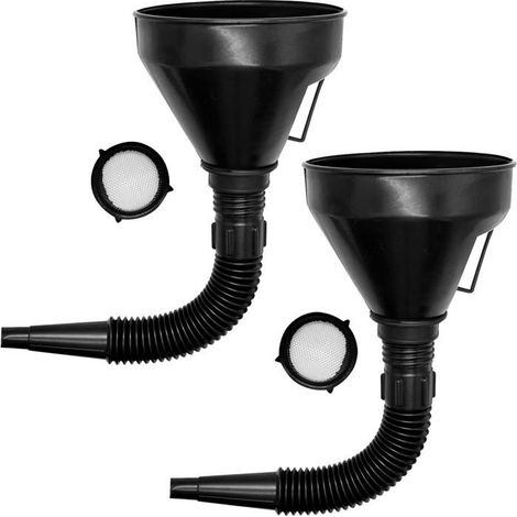 ®RisingFF Grand entonnoir à carburant automobile avec buse et filtre amovibles, entonnoir polyvalent à large ouverture