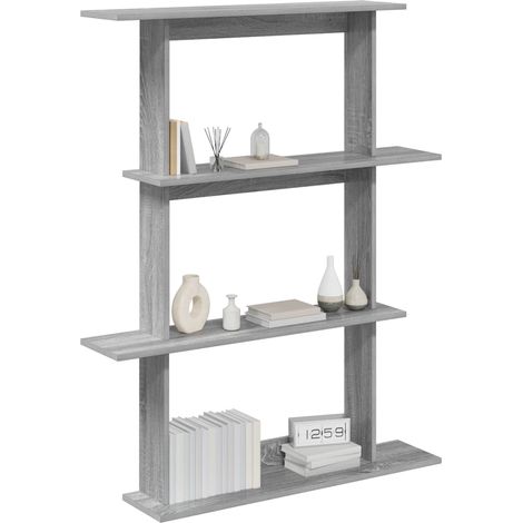 Mensole da Parete Scaffale da parete Ripiano a Parete Sonoma grigio 100 x 20 x 126 cm (1/5)