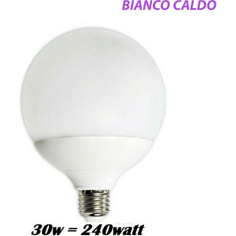 Lampadina LED Globo E27 30W Luce Calda 2700K MAXI Sfera G125 DR