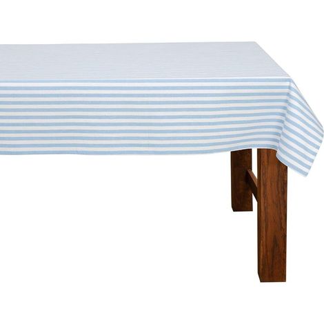 Tischdecke 100 x 140 cm mit hellblauen/weißen Streifen (Farbe und Größe nach Wahl) (1/5)