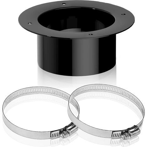 Bride Connecteur Raccord, 97 mm Connecteur pour Tuyau de Ventilation (avec 2 Colliers de Serrage), Bride de Soudage, Bride de Tuyau Droite (pour Tuyau D'échappement, Systèmes de Ventilation) (1/5)