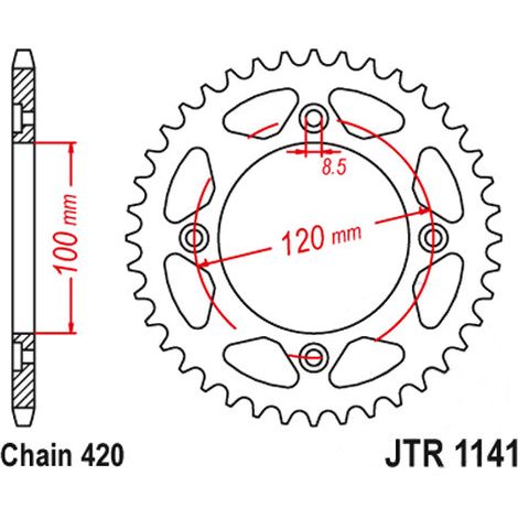 Piñón trasero Esjot 50-13044-51, 420/51z para Beta