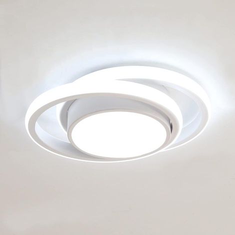 LED-Deckenleuchte, rund, 32 W, 2350 lm, moderne Leuchte für Flur, Schlafzimmer, Badezimmer, Küche, Wohnzimmer, Kaltweiß (6500 K), Länge 28 cm (1/5)
