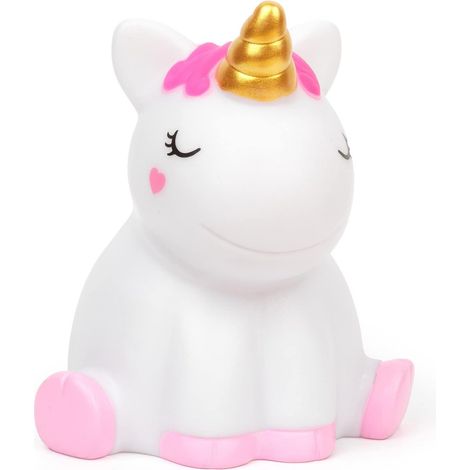 Veilleuse Enfant Licorne - 1 Unité - Plastique Doux - 4 Couleurs Changeantes - Chambre et Nuit - 10,4x11,5 cm (1/5)
