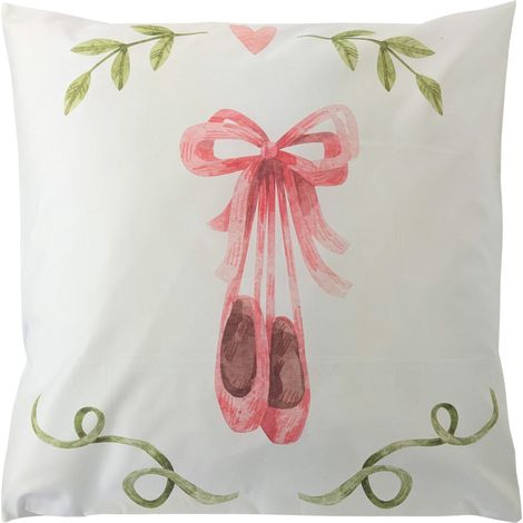 Taie d'oreiller 65x65 cm en 100% percale de coton GISELLE rose (1/5)