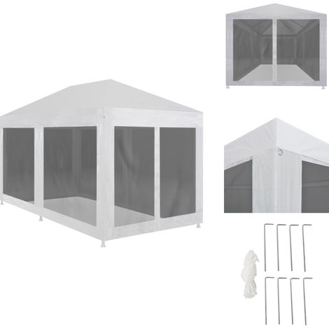 Tente de réception avec 6 parois en maille 4 x 3 m - Tents Reception - Abri Jardin - Gazebo - Structure Extérieure - Parasol (1/5)
