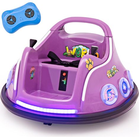 Costway – Voiture électrique enfant 12V avec télécommande – Rotation 360° – Lumières clignotantes et musique – Charge 30kg pour 3-8 ans