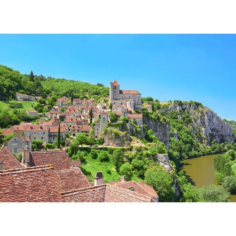 Tableau sur toile parc naturel du Quercy 100x140 cm - Impression sur Toile Murale Décorative - Image imprimée en HD sur Toile - Toile sur Châssis en Bois FSC - Fabriqué en France (1/5)