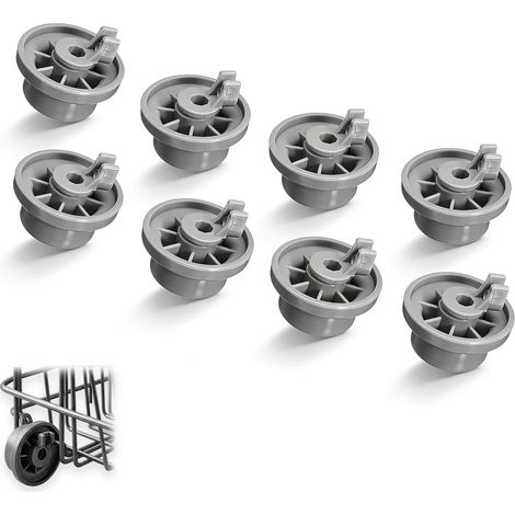 Kit de 8 Roulettes Lave Vaisselle pour Panier Inférieur - Compatible avec , - Roues Rechange Universelles Accessoire