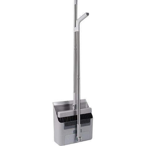 Kit combinato scopa con paletta, 3 in 1, per spazzare i pavimenti interni e spingere la scopa esterna con paletta. Kit scopa e paletta con manico lungo regolabile da 98 cm