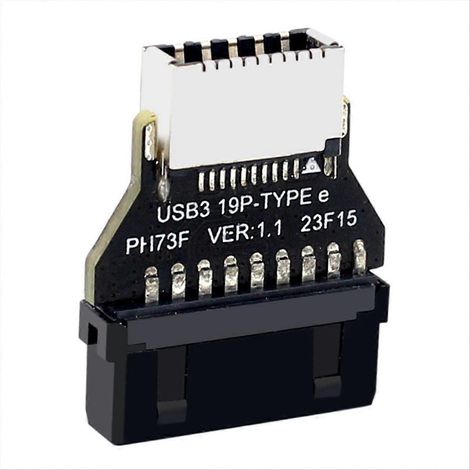 Adaptateur Convertisseur 19Pin/20Pin vers Type-E pour Carte Mère PC, Connecteur Interface USB, Compatible Boîtier Informatique (1/5)