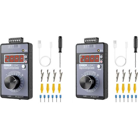 Générateur de signaux analogiques 2X 0/4-20 mA CC 0-10 V avec affichage LCD 4 chiffres, précision 0,01, pour tests d'automates programmables/panneaux. (1/3)