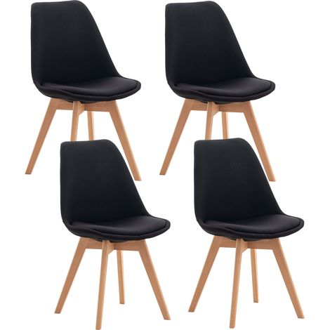 Set De 4 Sillas De Comedor Linares Negro Tela (1/5)