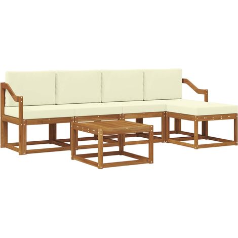 Outdoor Sofa Set with Cushion 6 pcs Natural and Cream vidaXL (1/5)