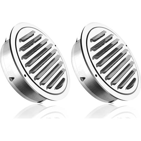 2 rejillas de ventilación redondas de acero inoxidable, 100 mm de diámetro, rejilla de ventilación de extracción con mosquitera, entrada de aire para garaje, cocina, baño. (1/5)