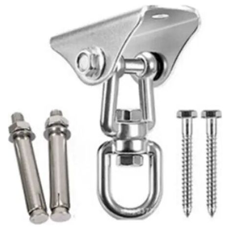 gancio da soffitto resistente e silenzioso con cuscinetti a sfera - Gancio da soffitto in acciaio inossidabile girevole a 360° con viti - Per altalene, sedie, amache e altro ancora (1/3)