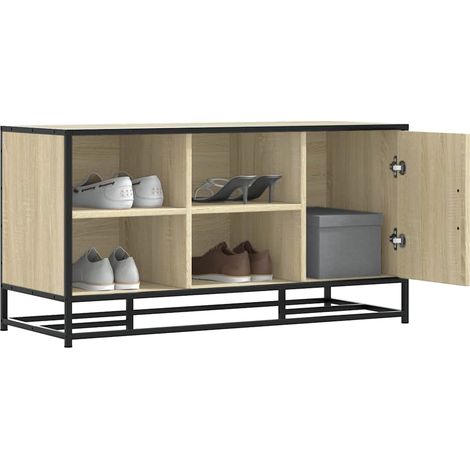Schuhbank Sonoma-Eiche 100x40x53,5 cm Holzwerkstoff und Metall