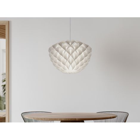 Skandinavische Pendelleuchte TILIA 1-flammig, Lampenschirm Weiß, Ø 40cm (1/5)