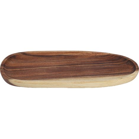 Plateau en Bois Irrégulier pour Snacks et Fruits, Organisateur de Table Accessoires Déco Plateau Repas 30x12cm (1/5)