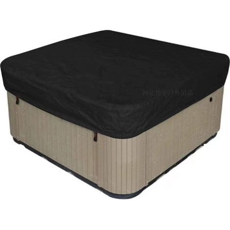Schutzhülle für Garten-Whirlpool, Spa-Abdeckung aus 190T Polyestergewebe, wasserdicht, staubdicht, UV-beständig, 231 x 231 x 30 cm, (Schwarz) (1/5)