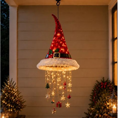 Lustre suspendu lumineux en forme de chapeau de Père Noël -- B --