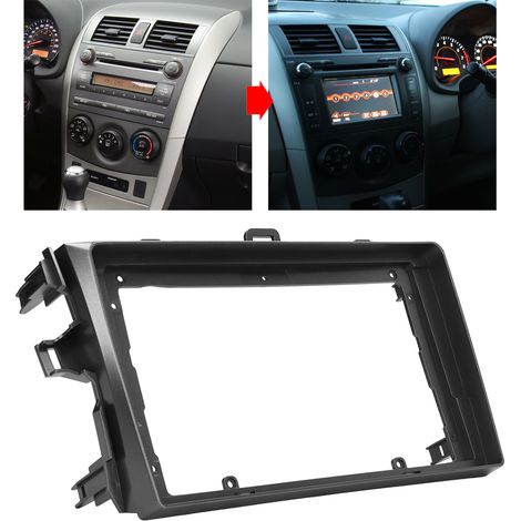 Panneau de Radio 2DIN Argenté 9 Pouces pour Toyota Corolla 2006-2013 - Cadre ABS de Remplacement