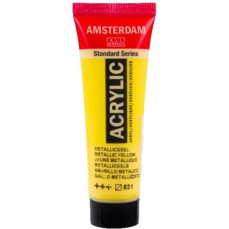 Peinture acrylique en tube - Jaune métallique - 831 - Amsterdam - 20ml (1/2)