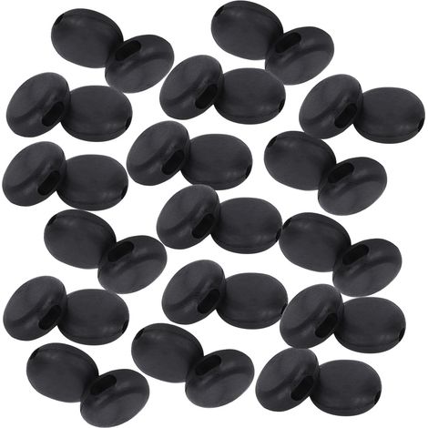 400 connecteurs de cordon d'extension pour masque facial antidérapant en silicone avec boucle de réglage (noir)