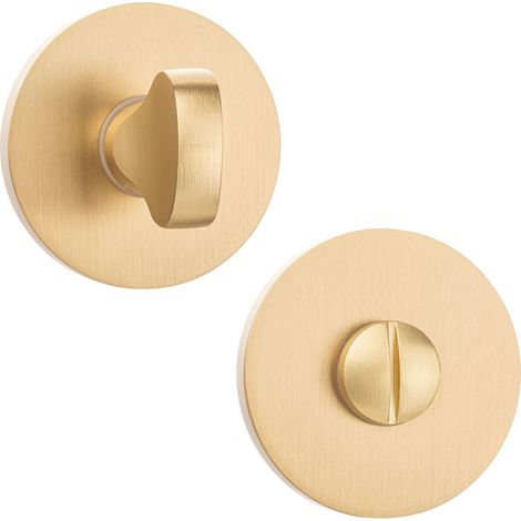 Rosetta rotonda per WC per maniglia porta interna, oro opaco, Kuchinox (1/4)