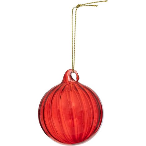 Weihnachtskugel aus Glas 60mm rot gestreift - Atmosphera créateur d'intérieur